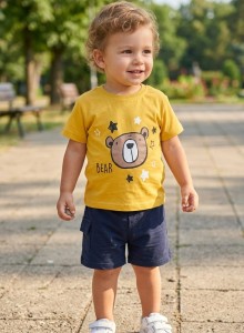 Костюм Partner «Bear» жёлтый, мальчик 9-12-18-24 месяцев